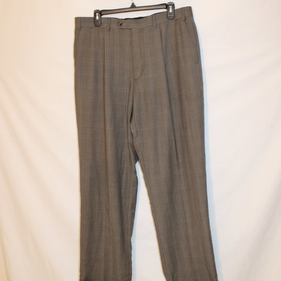 MEN BROWN PLAID MICHAEL KORS BLAZER PANTS SUIT SIZE 42R 100% WOOL ROLLED CUFFS - Picture 8 of 13